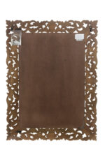 47" Antiqued White Solid Wood Carved Scrollwork Accent Mirror - Image 4
