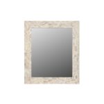 46" White Solid Wood Geometric Starburst Framed Accent Mirror - Image 2
