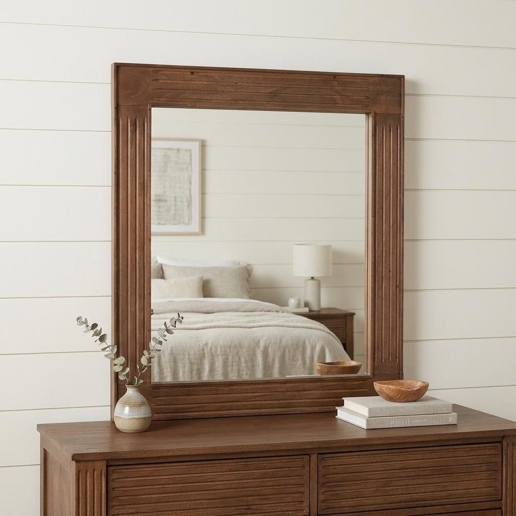 521572_4_XjsfxXGb-1.jpg 46" Brown Dresser Solid Wood Mirror - Image 1