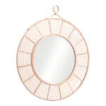 37" Natural Round Framed Accent Mirror - Image 4