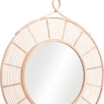 37" Natural Round Framed Accent Mirror - Image 7