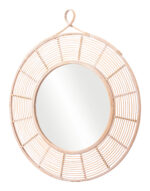 37" Natural Round Framed Accent Mirror - Image 2