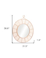37" Natural Round Framed Accent Mirror - Image 11