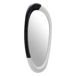 31" Black And White Steel Oval Geometric Framed Accent Mirror - Image 3
