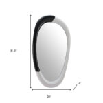 31" Black And White Steel Oval Geometric Framed Accent Mirror - Image 9
