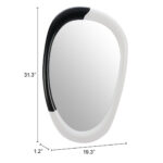 31" Black And White Steel Oval Geometric Framed Accent Mirror - Image 8
