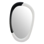 31" Black And White Steel Oval Geometric Framed Accent Mirror - Image 2