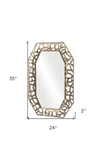 35" Bronze Octagonal Steel Framed Accent Mirror - Image 10