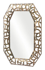 35" Bronze Octagonal Steel Framed Accent Mirror - Image 3