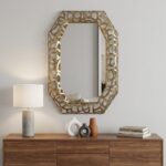 35" Bronze Octagonal Steel Framed Accent Mirror