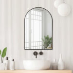 39" Black Arch Metal Framed Bathroom Vanity Mirror - Image 7
