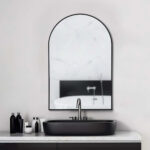 39" Black Arch Metal Framed Bathroom Vanity Mirror - Image 6