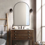 39" Black Arch Metal Framed Bathroom Vanity Mirror - Image 8