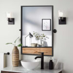 31" Black Metal Tilting Framed Accent Mirror - Image 5
