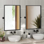 31" Black Metal Tilting Framed Accent Mirror - Image 6