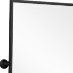 31" Black Metal Tilting Framed Accent Mirror - Image 4