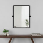 31" Black Metal Tilting Framed Accent Mirror