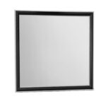 39" Black And Gray Wood Dresser Mount Framed Mirror - Image 3