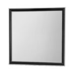 39" Black And Gray Wood Dresser Mount Framed Mirror - Image 4