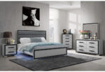 39" Black And Gray Wood Dresser Mount Framed Mirror - Image 7