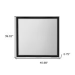 39" Black And Gray Wood Dresser Mount Framed Mirror - Image 8