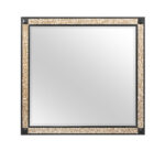 36" Black And Gold Faux Crystal And Wood Dresser Mount Framed Mirror - Image 2