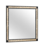 36" Black And Gold Faux Crystal And Wood Dresser Mount Framed Mirror - Image 3