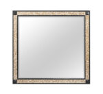 36" Black And Gold Faux Crystal And Wood Dresser Mount Framed Mirror - Image 5
