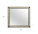 36" Black And Gold Faux Crystal And Wood Dresser Mount Framed Mirror - Image 8