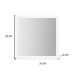 40" White Wood Square Dresser Mount Framed Mirror - Image 8