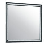 37" Black Faux Crystal And Wood Dresser Mount Framed Mirror - Image 5
