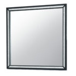 37" Black Faux Crystal And Wood Dresser Mount Framed Mirror - Image 6