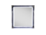 42" Silver And White Wood Square Lighted Dresser Mount Framed Mirror - Image 2