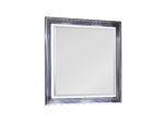 42" Silver And White Wood Square Lighted Dresser Mount Framed Mirror - Image 6