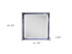 42" Silver And White Wood Square Lighted Dresser Mount Framed Mirror - Image 8