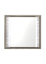 38" White And Silver Wood Lighted Dresser Mount Framed Mirror - Image 4