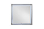 42" White Wood Square Lighted Dresser Mount Framed Mirror - Image 2