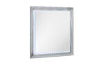 42" White Wood Square Lighted Dresser Mount Framed Mirror - Image 5