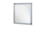 42" White Wood Square Lighted Dresser Mount Framed Mirror - Image 6