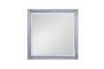 42" White Wood Square Lighted Dresser Mount Framed Mirror - Image 3