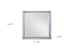 42" White Wood Square Lighted Dresser Mount Framed Mirror - Image 8