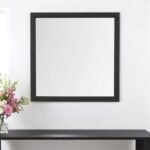 40" Gray Square Wood Framed Accent Mirror