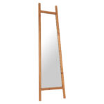 70" Natural Solid Wood Leaning Geometric Framed Standing Mirror - Image 5