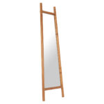 70" Natural Solid Wood Leaning Geometric Framed Standing Mirror - Image 4