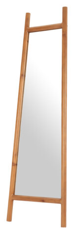 70" Natural Solid Wood Leaning Geometric Framed Standing Mirror - Image 2