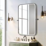 Set of Two 32" Silver Metal Framed Accent Mirrors - Image 8