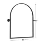 36" Black Metal Arch Tilting Framed Accent Mirror - Image 9