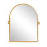 36" Gold Metal Arch Tilting Framed Accent Mirror - Image 2