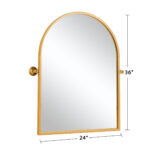 36" Gold Metal Arch Tilting Framed Accent Mirror - Image 10