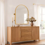 36" Gold Metal Arch Tilting Framed Accent Mirror - Image 7